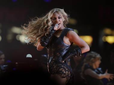 Beyonce performs during the Pepsi Super Bowl XLVII Halftime Show at Mercedes-Benz Superdome in New Orleans on Sunday, Feb. 3, 2013.